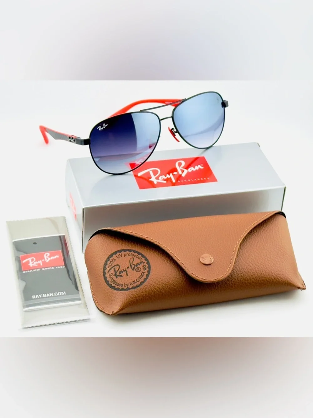 Ray-Ban Scuderia Ferrari Sunglasses RB8313-M Black Frame Gradient Mirror Lenses